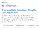 AffiliateFinder.ai ad creative