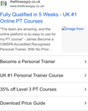 The Fitness Group EDUCATION ad creative
