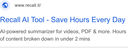 Recall Wiki, Inc. ad creative